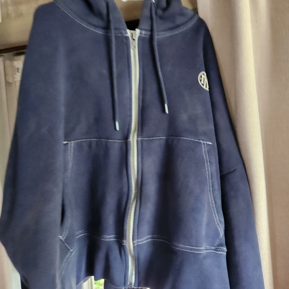 Navy Blue Zip-Up Hoodie